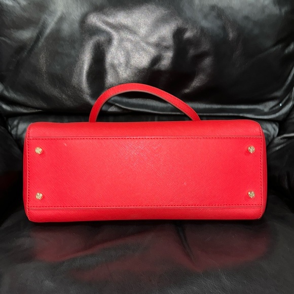 🔥🔥🔥Tory Burch Red Leather Emerson Convertible Zip Tote Shoulder Bag - Picture 10 of 12